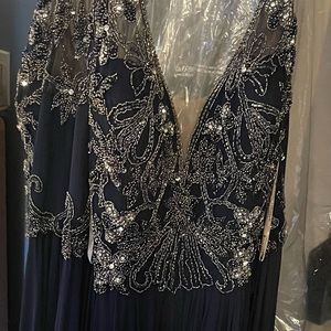 Navy formal beaded gown
